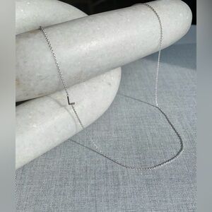 “L” Sterling Silver MAYA BRENNER ASYMMETRICAL INITIAL NECKLACE by Mark & Graham